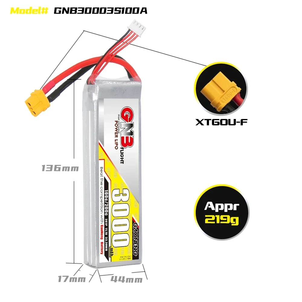 GAONENG GNB 100C 3000mAh 3300mAh 3S 11,1V 4S 14,8V 6S 22,2V Lipo Batterie Für FPV Drone RC Quadcopter Hubschrauber UAV Auto