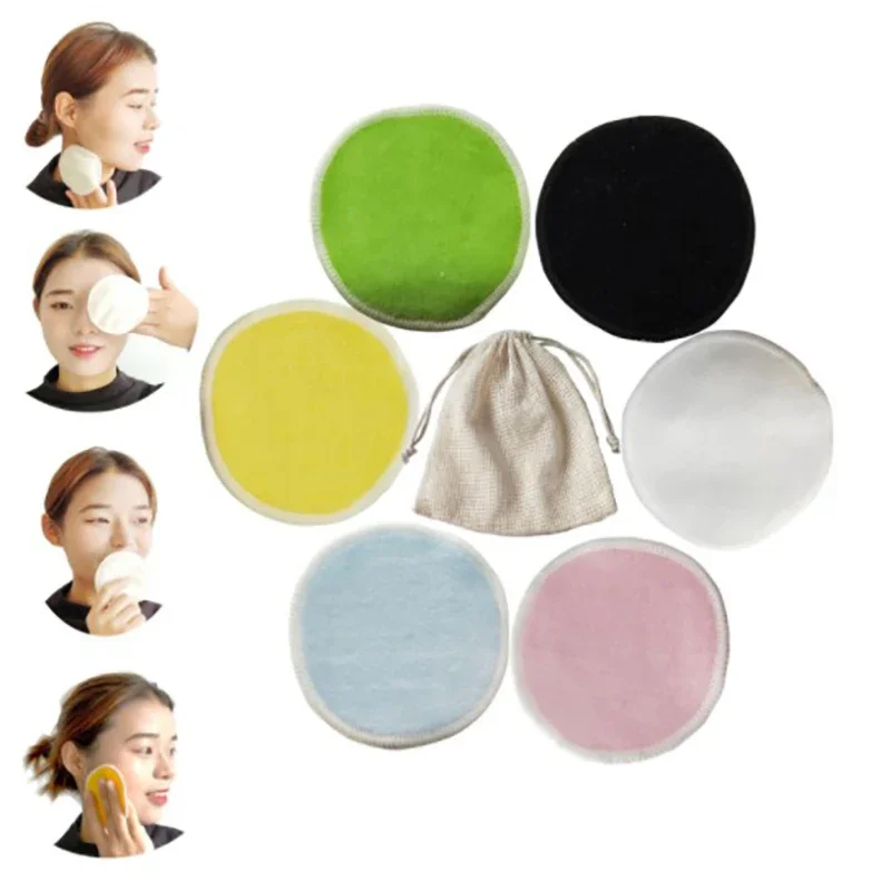 1/5/10pcs Reusable Cotton Pads Bamboo Fiber Makeup Remover Pads Washable Rounds Cleansing Facial Cotton Make Up Removal Pads