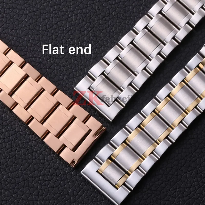 Curved end stainless steel watch straps 12/13/14/15/16/17/18/19/20/21/22/23/24mm steel banding bracelet Relogio Masculino