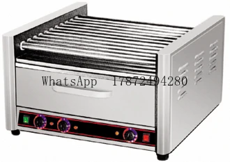 Commercial Sausage Food 7-Roller Hot Dog Making Machine Stainless Steel  Hot Dog Roller and Bun Warmer