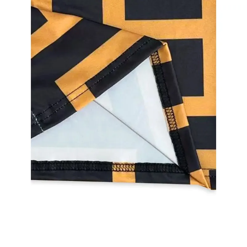 Ärmelloser Farbblock-Overall für Damen, europäisches und amerikanisches Labyrinth, geometrisches Muster, modische, bequeme Pendlerbekleidung