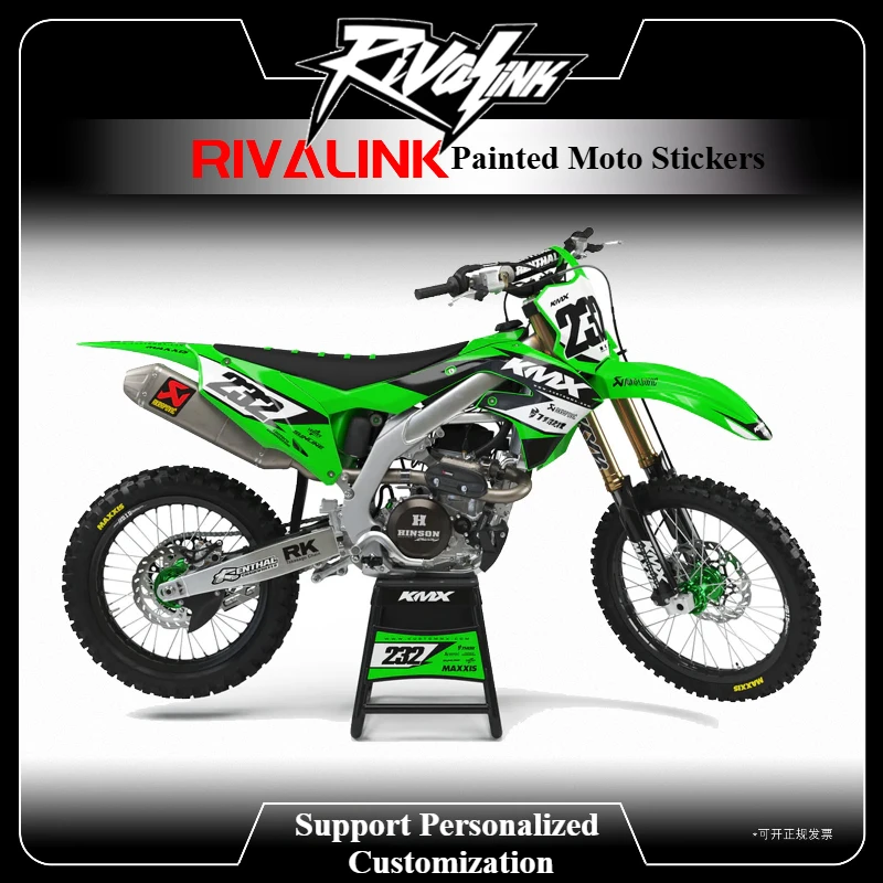 OTOM Motorcycle Full Stickers Kit 3M Customize Anti-scratch Graphics Decals for Kawasaki KXF 250 450 2021-2024 Moto Decals