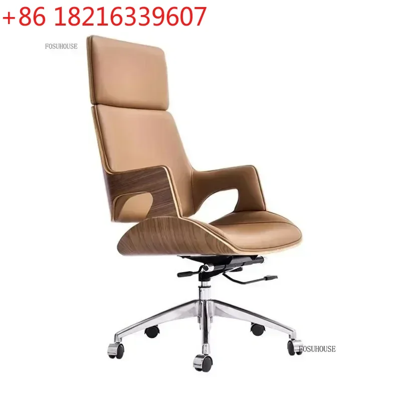 YAO YAO Design Luxury Office Chair Comfort Leather Ergonomic Backrest Swivel Wheels Computer Gaming Chairs Office Furniture r