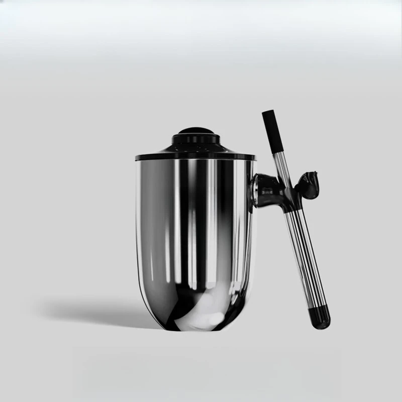 

Fashion hot and cold coffee cup, high value, high temperature resistance, convenient telescopic steel straw