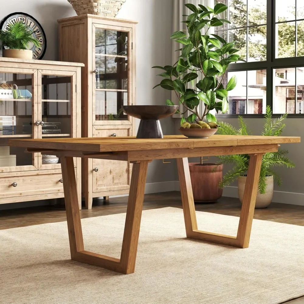 Mesas de comedor extensibles, mesa de cocina, mesa de comedor Rectangular de madera de pino grande, ahorro de espacio para apartamento y Conferencia