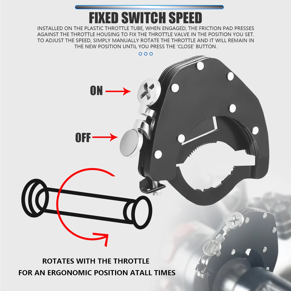 دراجة نارية مثبت السرعة خنق لقفل ألومنيوم عالي الجودة مساعدة التجنيب العالمي قبضة المعصم مقود