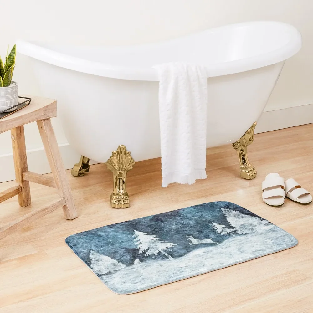 

Winter forest Bath Mat External Entrance Doormat Anti-Slip Bathtub Mat