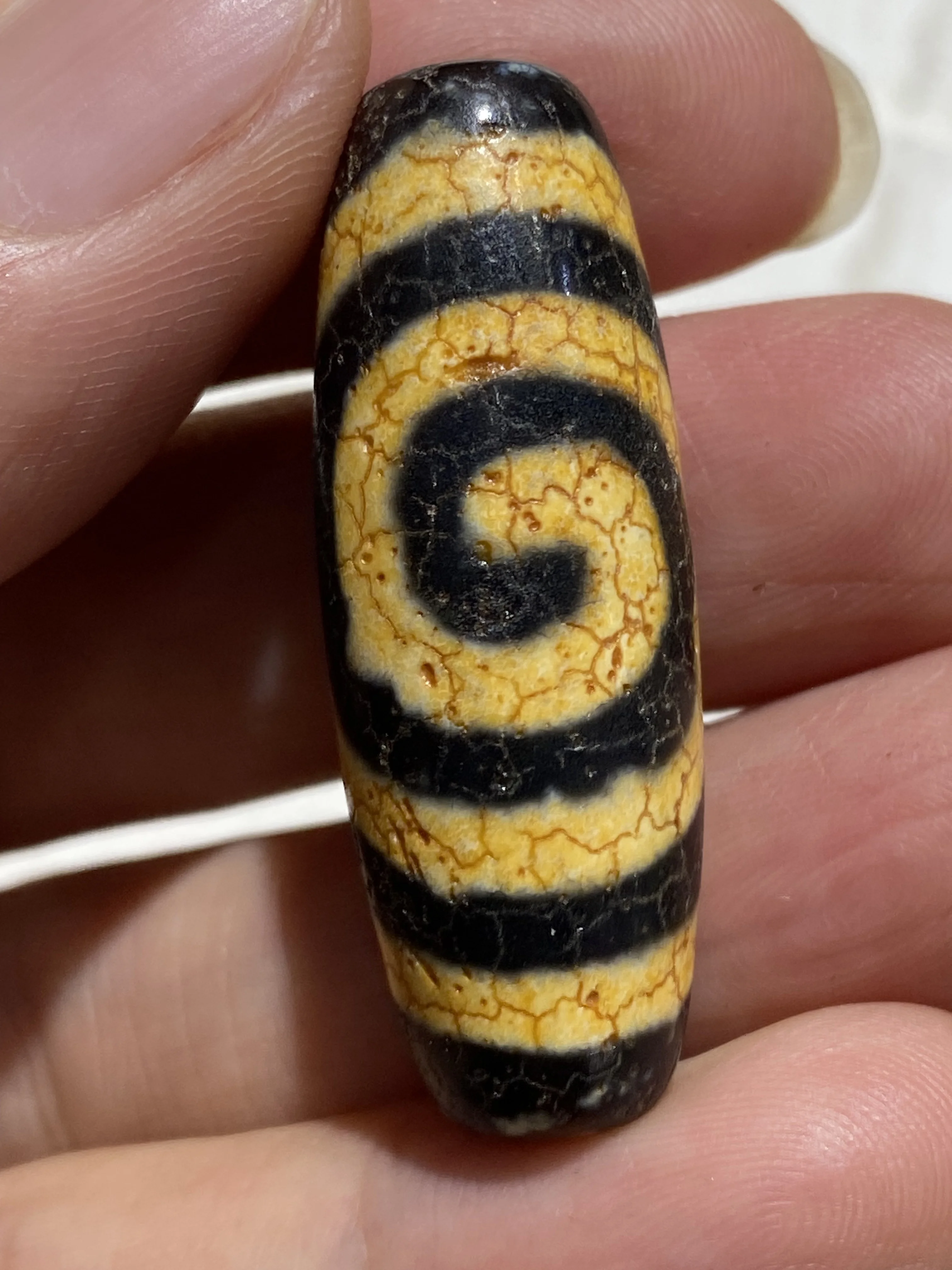 WODECHANPINHENHAO 100500932477 Ágata vieja aceitosa tibetana Color marfil grabado Vena de dragón completa Verticalmente Mejor comprar Colgante de cuentas Dzi