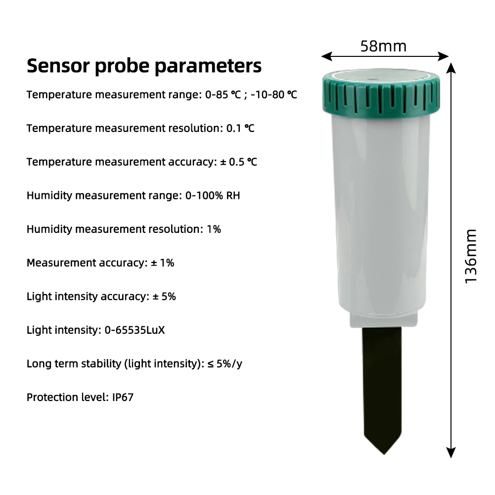 Zigbee Smart 4 in 1 Soil Tester Sunlight/Temp/Moisture Meter Earth Humidity Sensor Remote Control Monitor for Gardening Outdoor