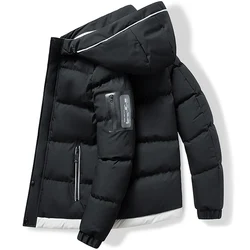 Parkas de capuz quente monocromático masculino com muitos bolsos, casaco cargo à prova de vento, casual ao ar livre, moda masculina, inverno, 2023