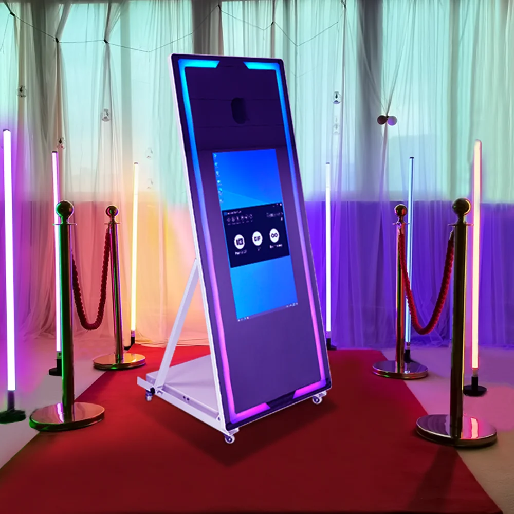 Portable Mirror Photo Booth Selfie Magic Booth Portable 45 65 Inch Touch Screen Mirror Photoboth Machine for Party Events