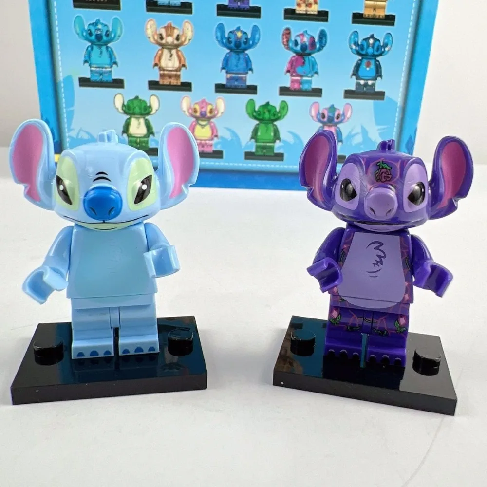 

14 Styles Disney Lilo & Stitch Blind Box Trendy Toy Figurine Assembled Building Blocks Office Desk Decor Educational DIY Toys