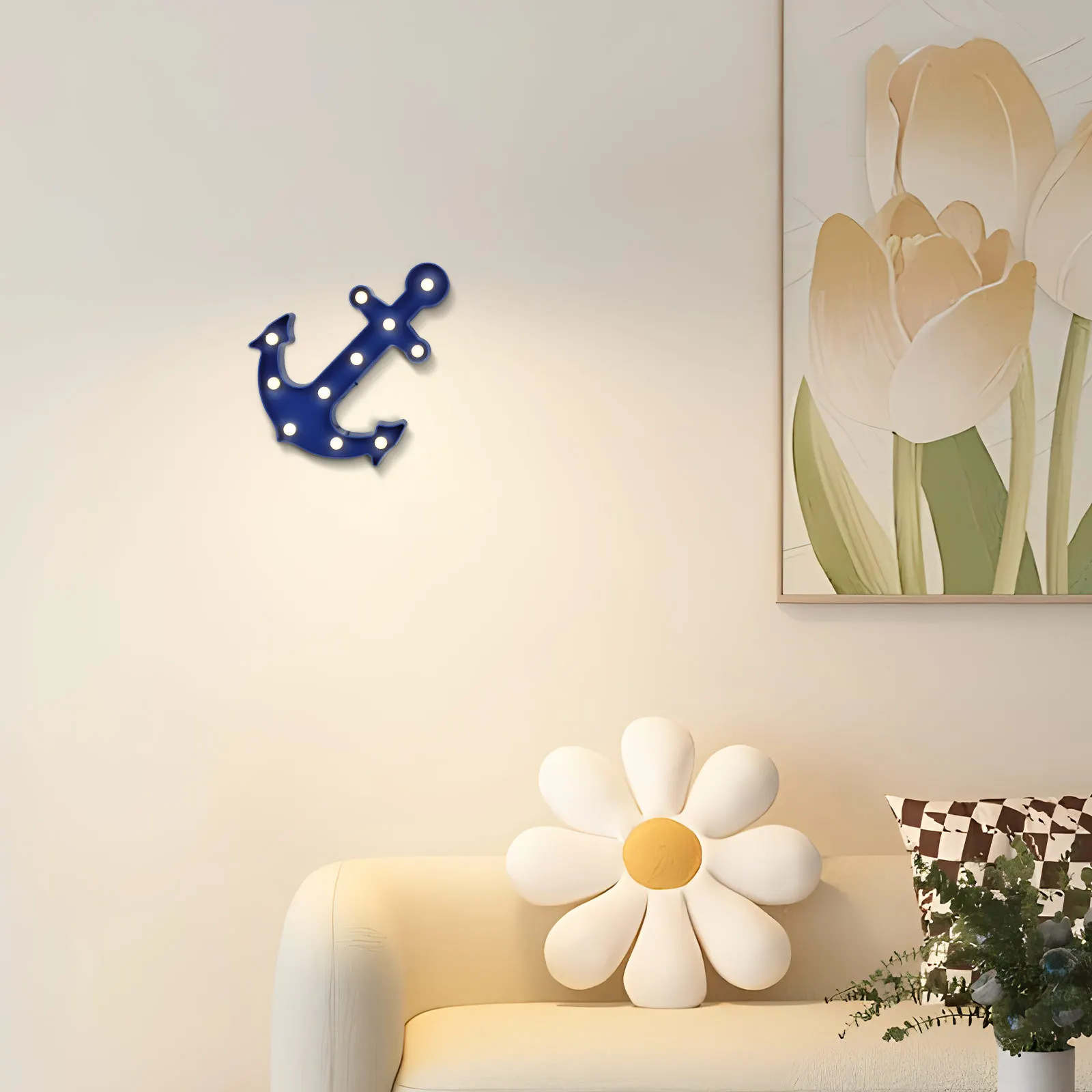 

Led Anchor Light Blue Operated Long Lasting For Home Outdoor Kids Room Christmas Wedding Party Decor Marquee Sign