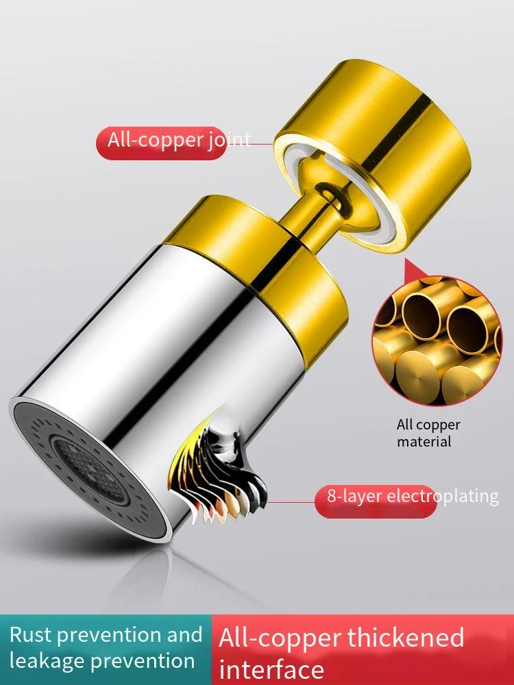 Przedłużacz do kranu kuchennego Artefakt zapobiegający rozpryskiwaniu Uniwersalne złącze Uniwersalny obrotowy aerator Wylot wody Vientiane