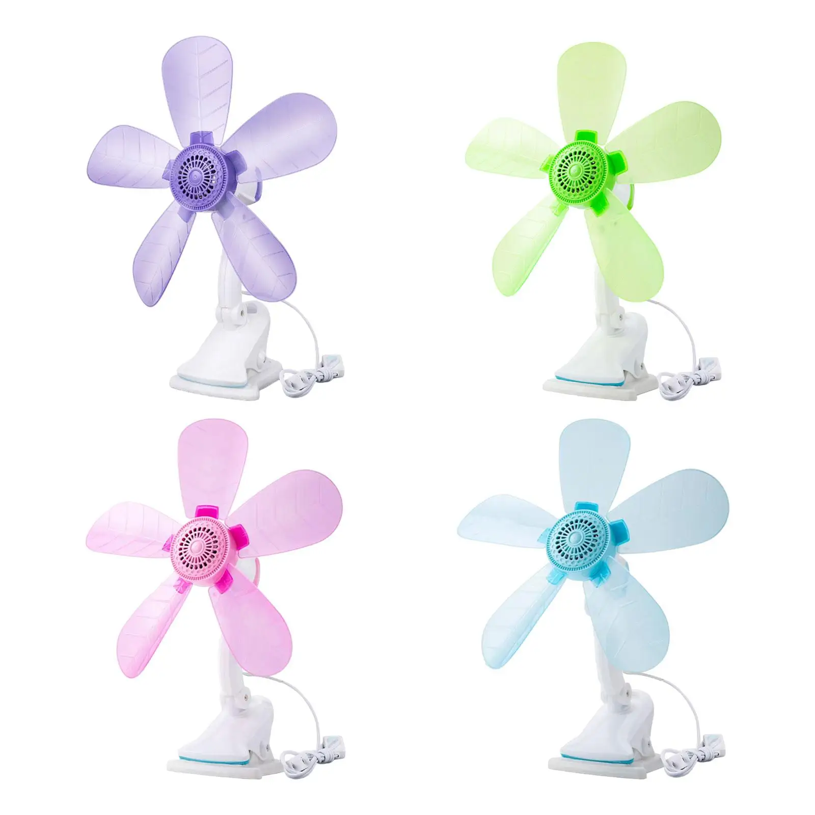 

Clip Fan Quiet Electric Fan Modern Table Fan Five Leaf Fan Desk Fan for Basement Household Travel Car Desktop