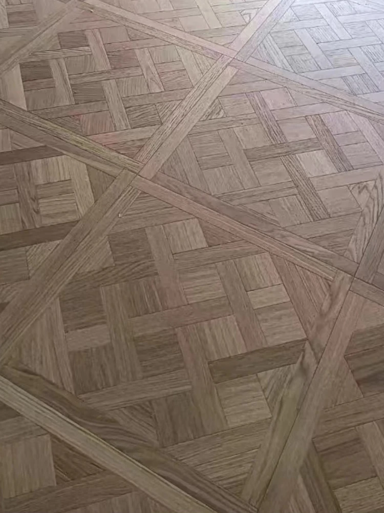 Customized version of modern brushed craft oak flooring wood paneling art