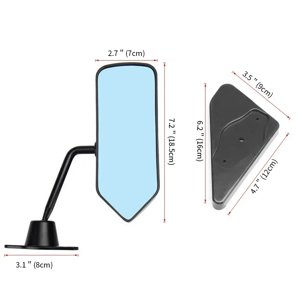 Universal 2pcs Retro F1 Style Car Side Rearview Mirror Universal Side Door Wing Racing Mirror