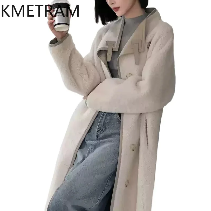 Natural Wool Sheepskin Double Faced Fur Coat Women Luxury Long Fur Jacket 2024 Winter Clothes New in Outerwears шуба женская