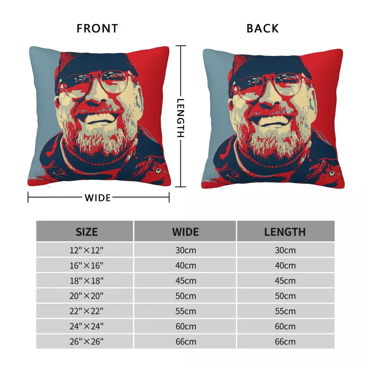 Jﾨrgen Klopp Square Pillowcase Polyester Linen Velvet Creative Zip Decorative Home Cushion Cover