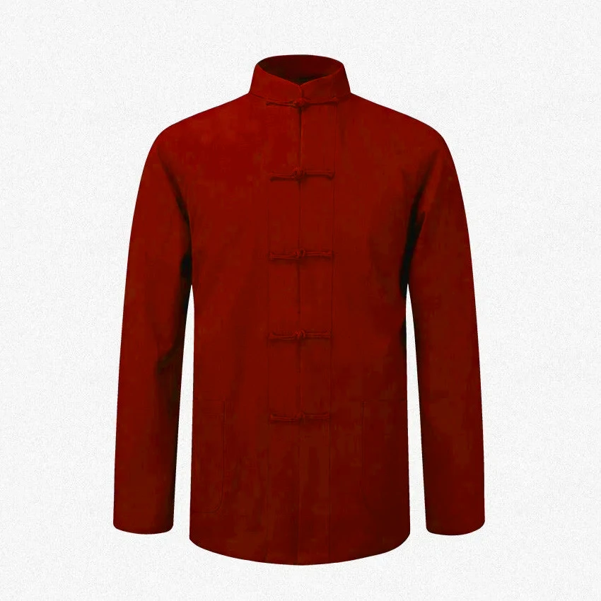 Nova camisa de algodão masculina tradicional chinesa casaco roupas kung fu tai chi uniforme outono primavera manga longa jaqueta para homem