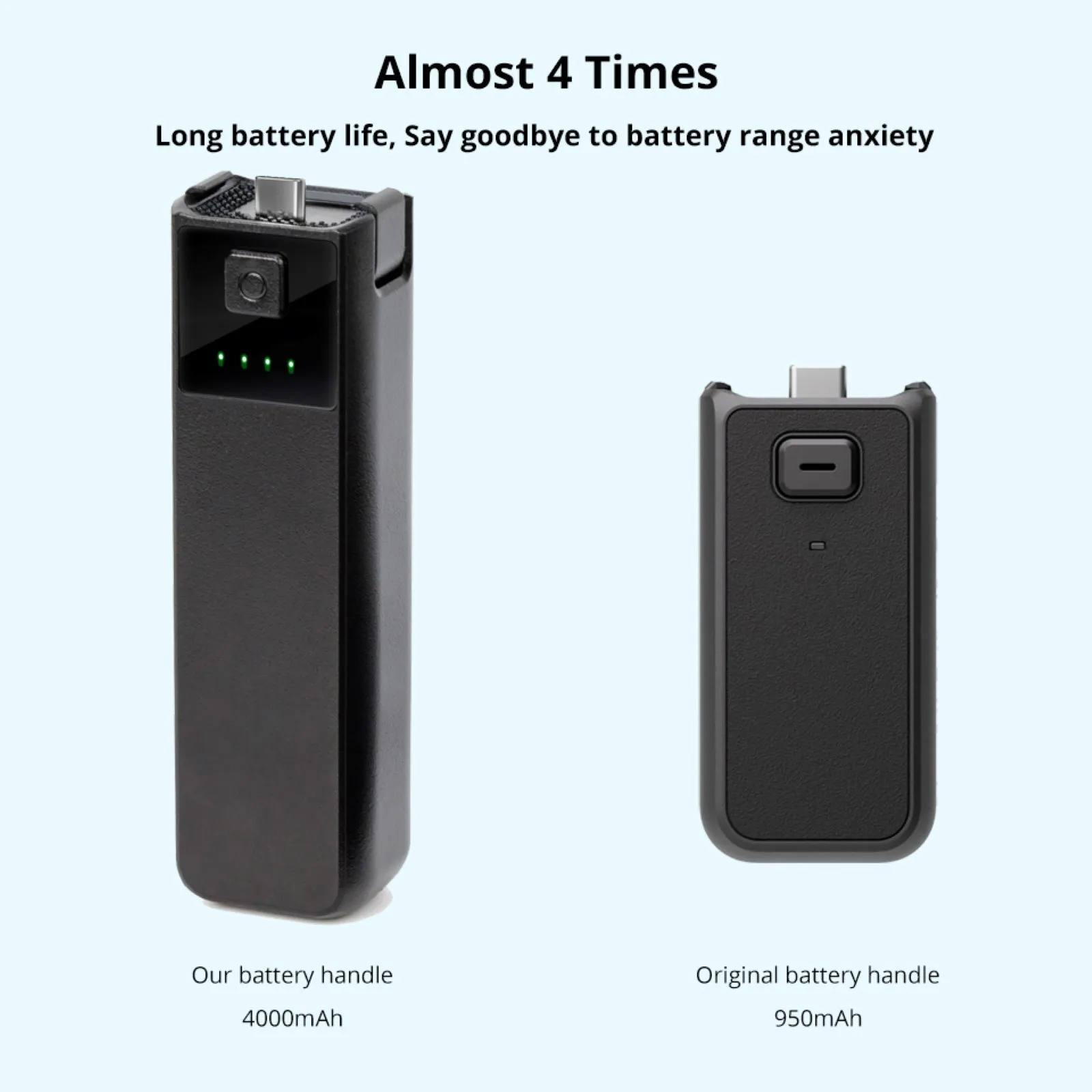 مقبض بطارية عالي السعة لـ Osmo Pocket 3 بطارية إضافية مدمجة 4000 مللي أمبير في الساعة DJI Osmo Pocket 3 ملحقات بديلة أصلية