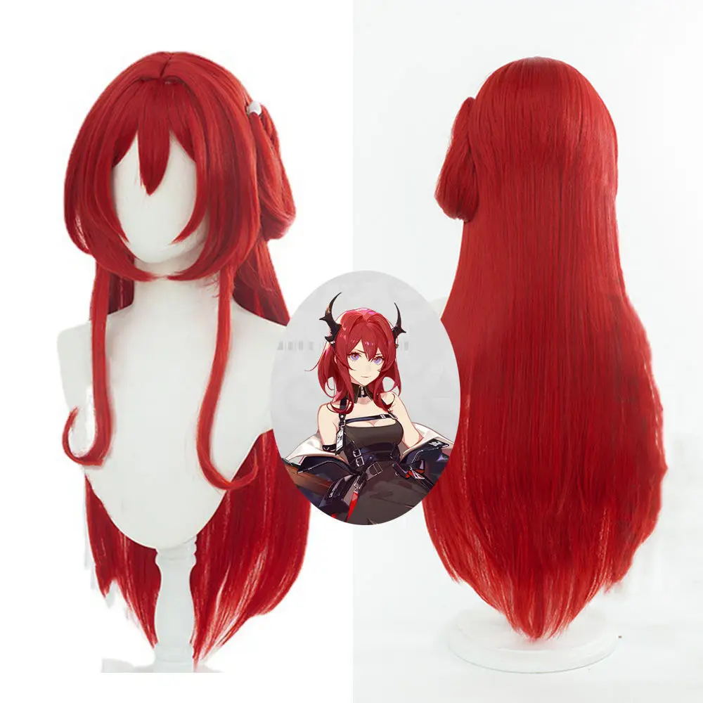 Arknights Shirtel Cosplay Wig Custom Dark Red Style False Hair