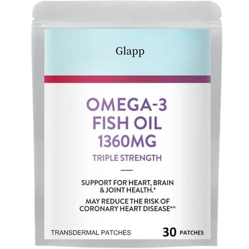 오메가-3 피쉬 오일 경피용 패치, 심장, 심장 지지대, 급속 방출, 30 패치 