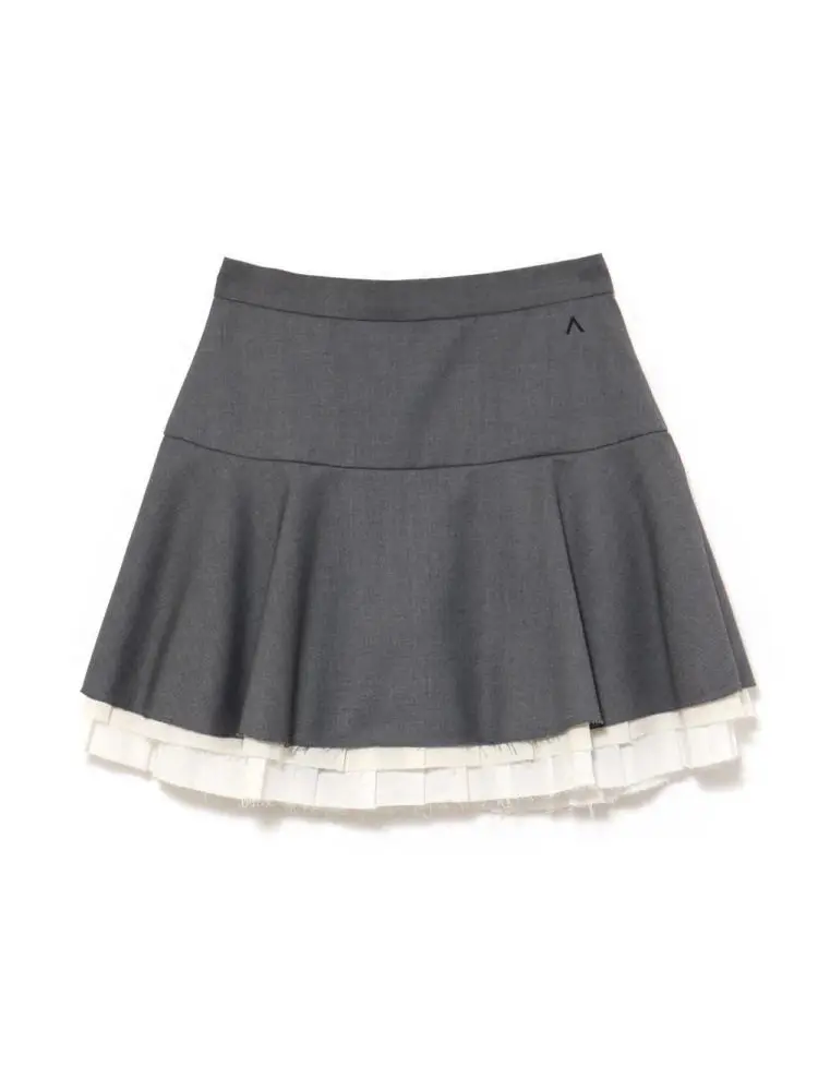 Japanese New Women's Sweet Versatile Comfortable Womens' Short Skirt with Tassel Edge Solid Color A-line Casual Skirts for Girl
