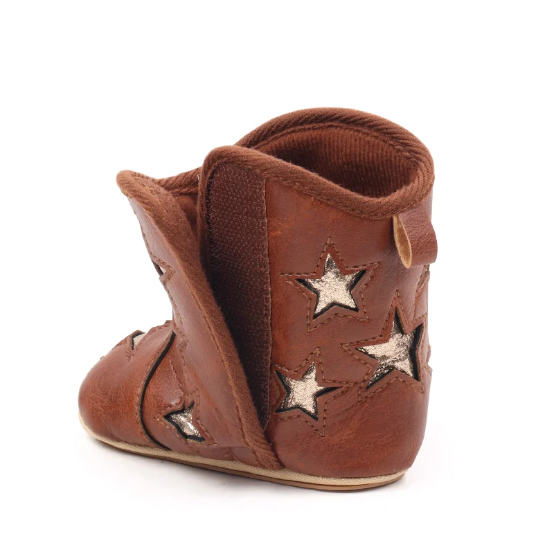 Baby Boys Girls Winter Short Boots Soft Bottom Non-slip Baby Star Boots Baby Shoes