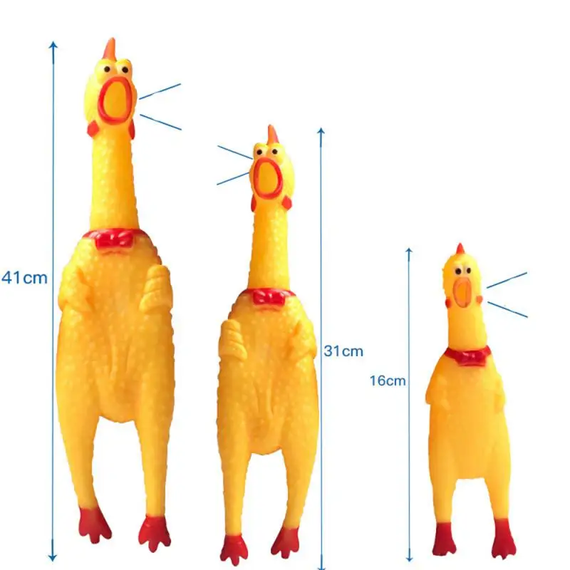 1 قطعة جديد كلب صرير لعبة صراخ الدجاج ضغط الكلب مضغ لعبة دائم وممتع الأصفر المطاط العادم الدجاج اللعب