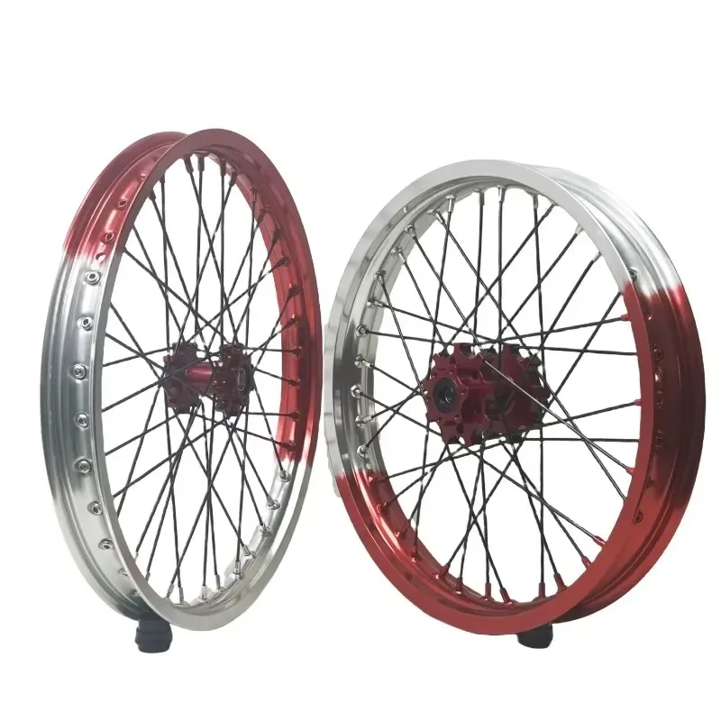 Two-color super motorcycle wheel set 12-21 inch CNC billet aluminum two-color wheels, suitable for high-power electric