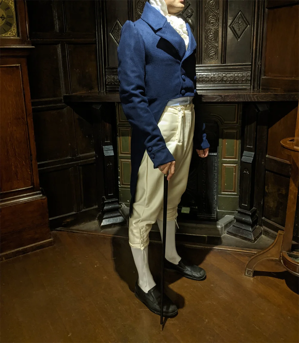 19th Century Regency Jacket Men Mr Darcy Costume Coat Victorian Vintage Jane Austen British Gentleman Regency Tailcoat Outfit