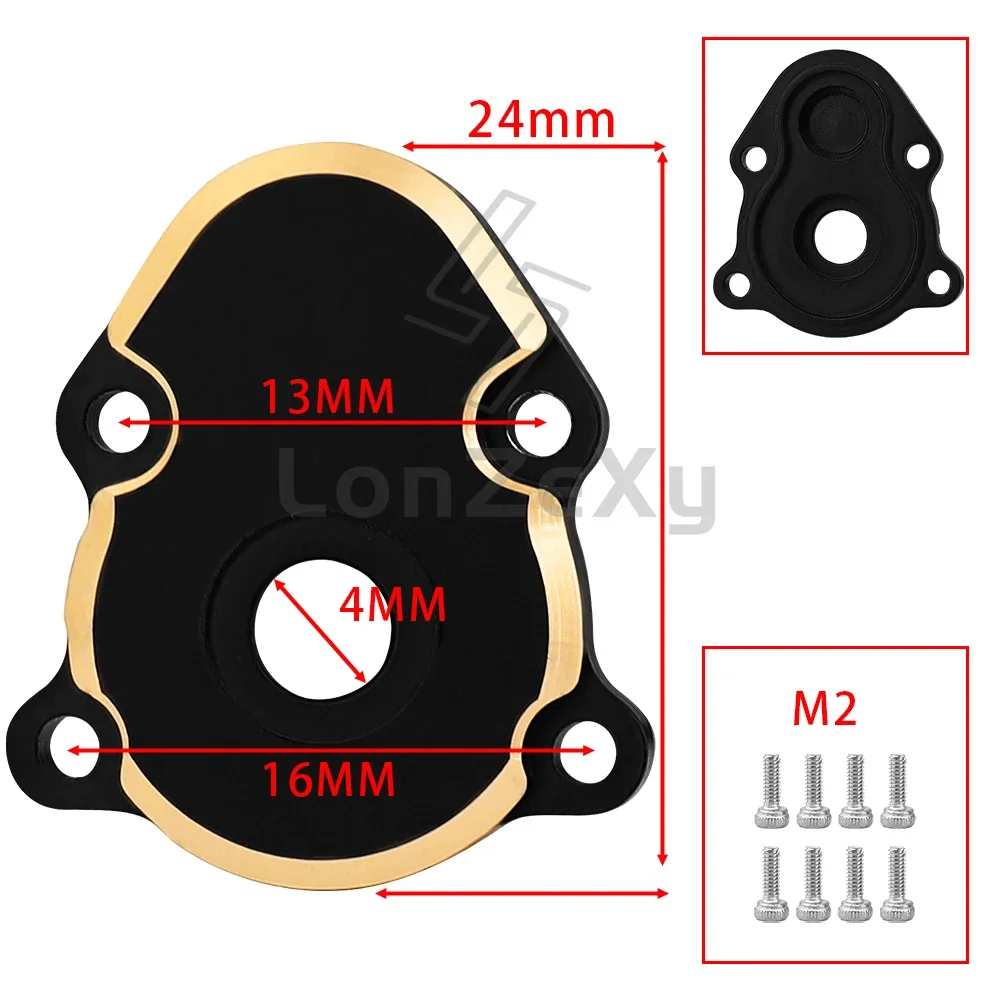 Czarna powlekana mosiężna płyta poślizgowa Portal Zewnętrzna obudowa Pokrywy mechanizmu różnicowego do 1/18 RC Crawler Redcat Ascent18 Ascent-18