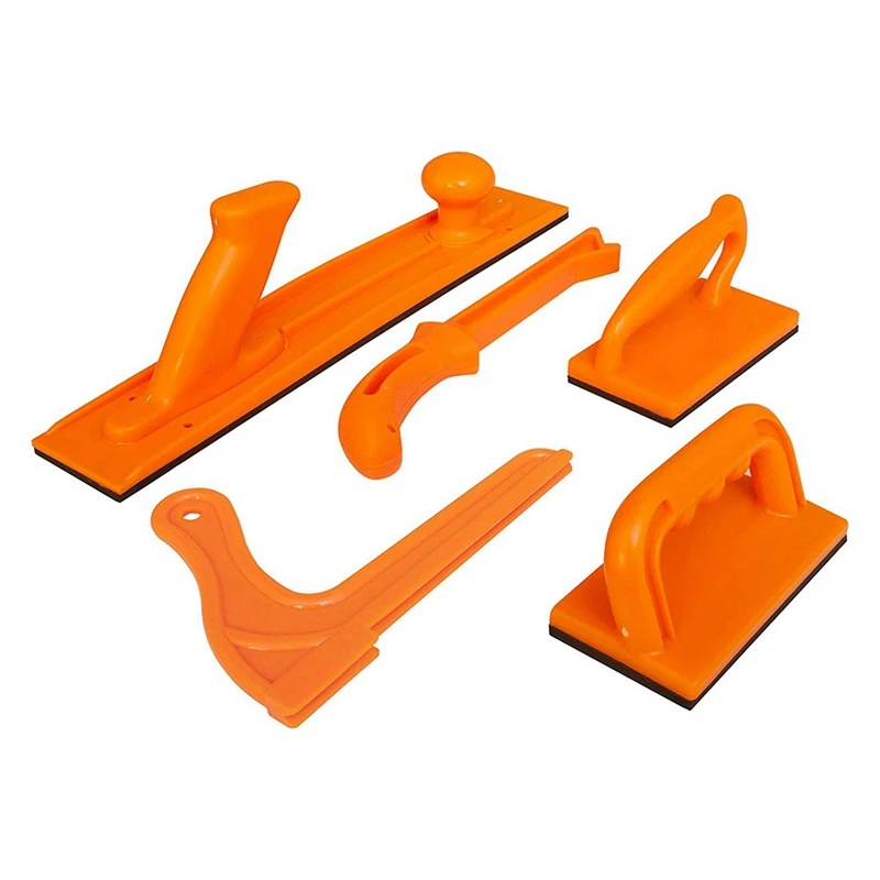 5-Piece Push Handle Woodworking Planer Orange Rubber Is Suitable For Router, Joiner And Table Saw Woodworking Tools