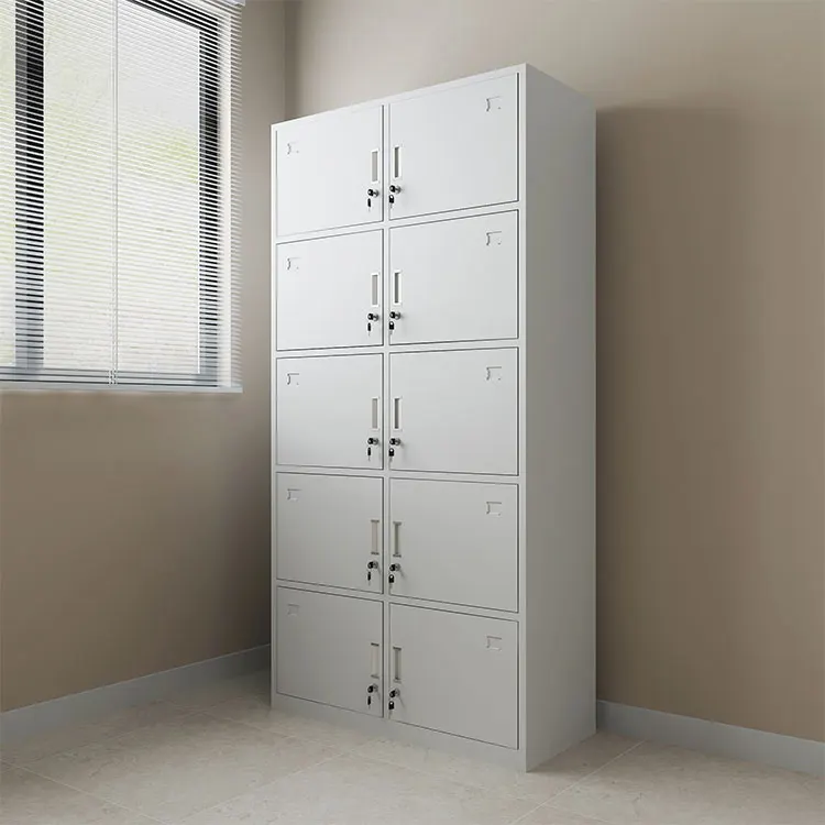 Modern Design Lockable Furniture Wardrobe Cheap Office Gym Furniture Cupboard Metal Cabinet 10 Door Steel Locker