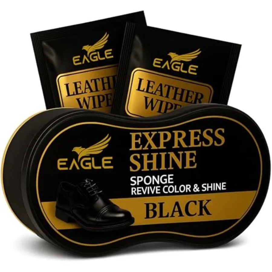

Eagle Shoe Shine Sponge Instant Shine Sponge for Leather Shoes and Boots Quick Shoe Polisher and Leather Shine Applicator