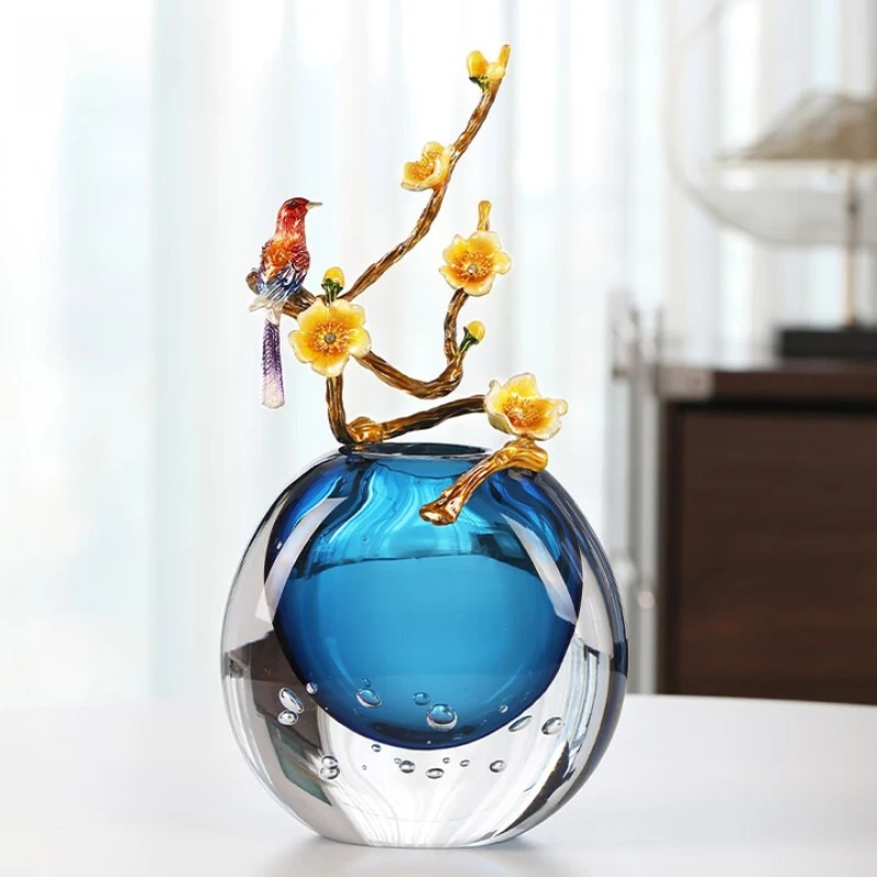 

Эмалированная цветная стеклянная ваза Magpie Dengzhi, высококачественные украшения для гостиной и офиса, подарок на новоселье, новинка.