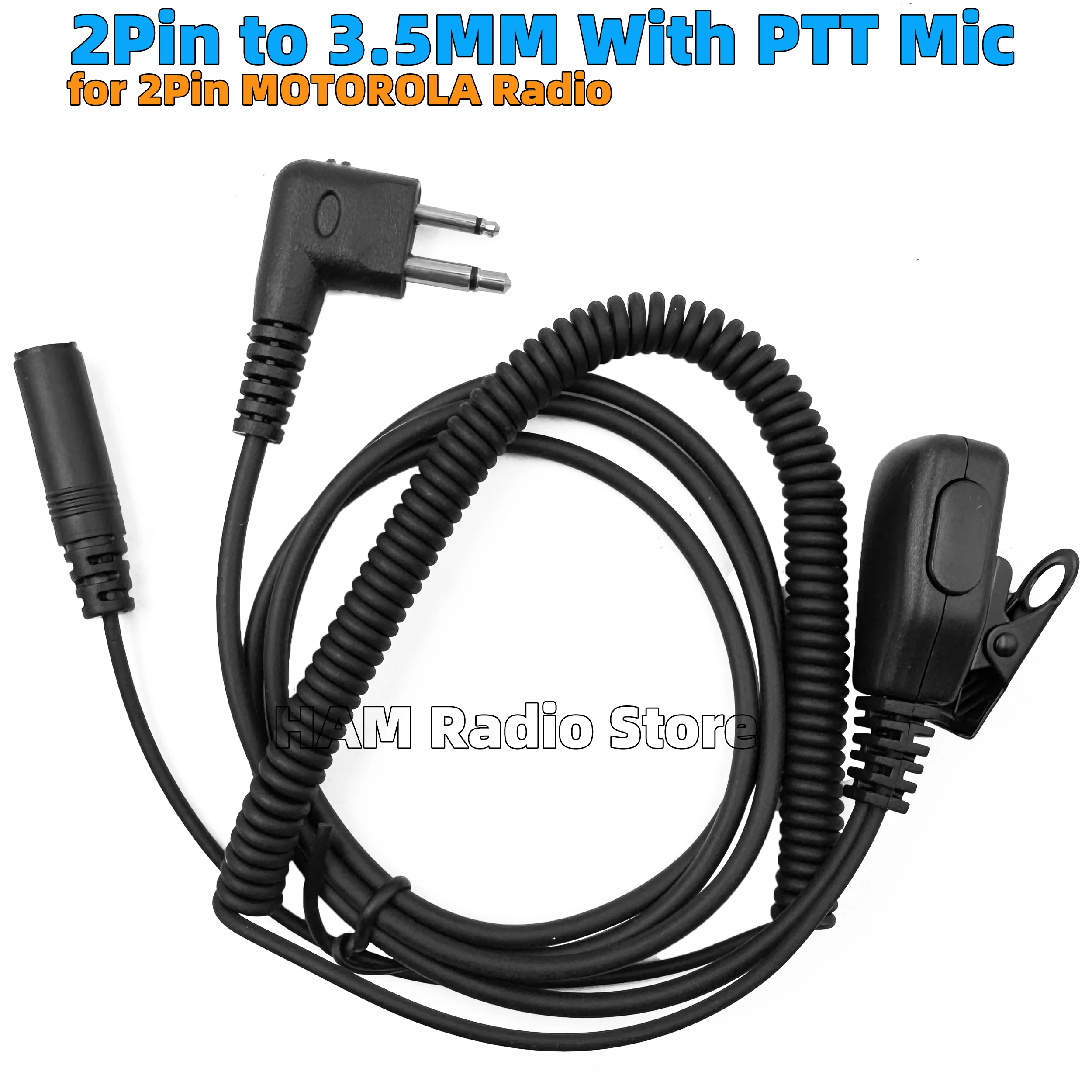 Motorola Radio 2-Pin Earphone Headset With 3.5mm Jack Walkie Talkie Earpiece Mic PTT Headphone M-Plug AUX Cable