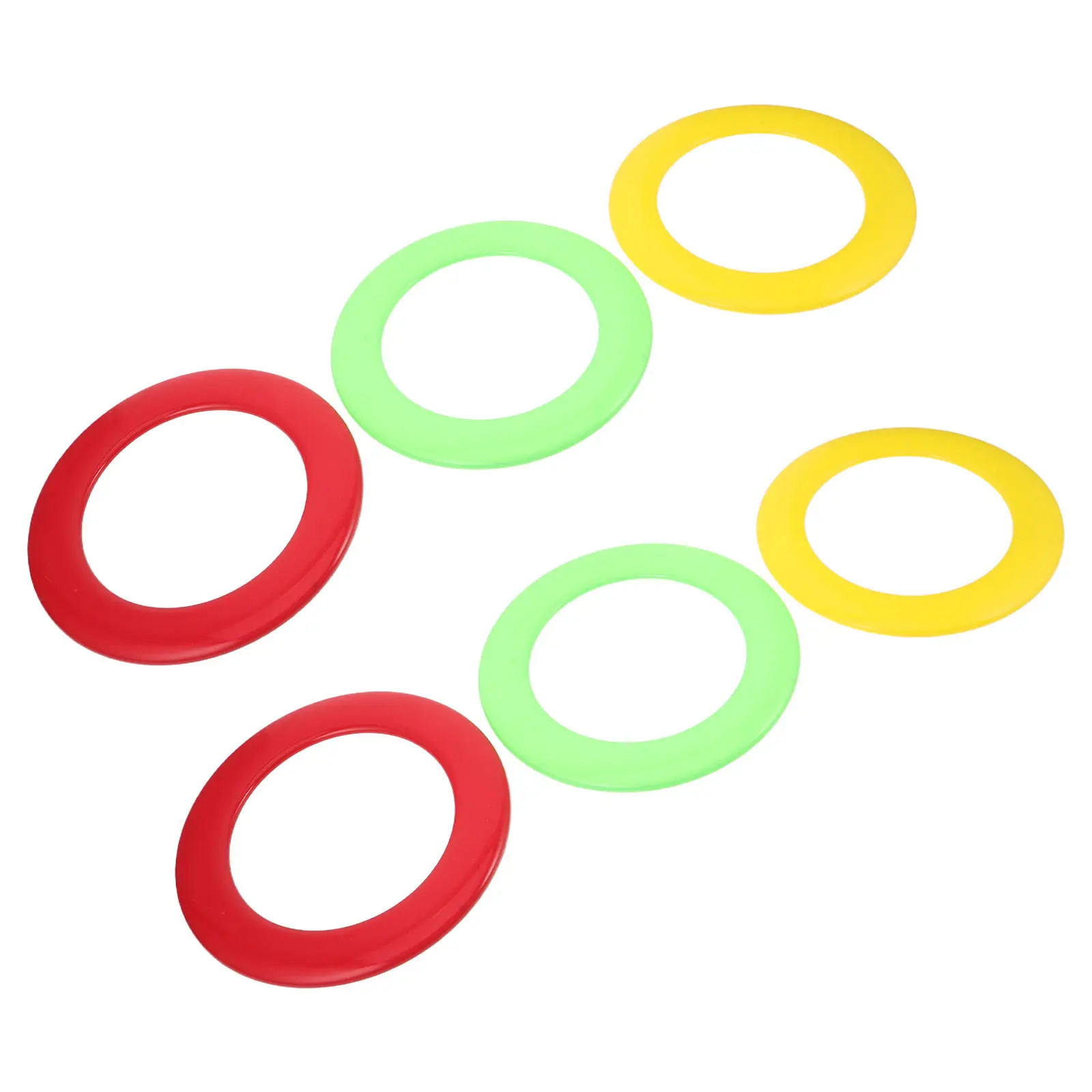 

6Pcs Flying Ring Set 10 Inch Hollow Round Lightweight Plastic Discs Vibrant Red Yellow Green Easy Throw Long Distance Outdoor