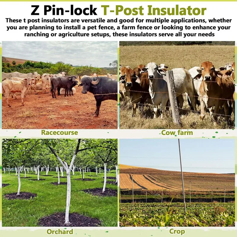 25Pcs Z Pin Lock T Post Insulator Black Z Post Insulator T Post Pin Lock Insulator For Farmers And Ranchers