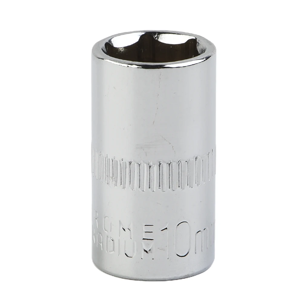 4pcs 1/4-inch Drive 6-Point Socket 10mm Shallow Socket Chrome Vanadium Steel DIY Automotive Household Repairs Tool