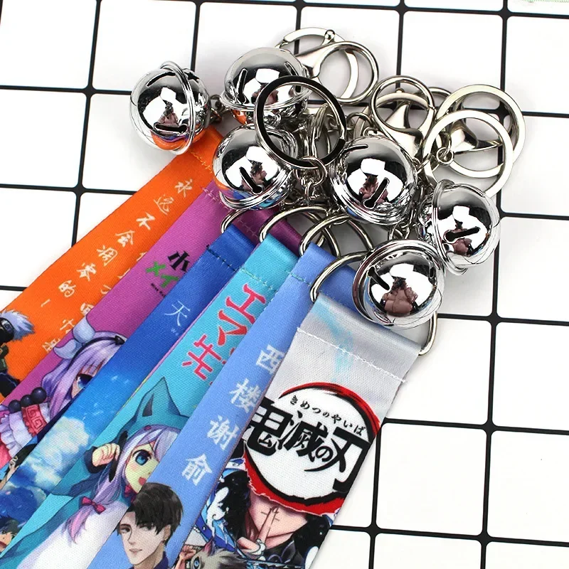 75 Roles Game Impact Neuvillette Ribbon Keychain Cartoon Figure Short Lanyard Strap Keyring Bag Pendant Decoration Trinket