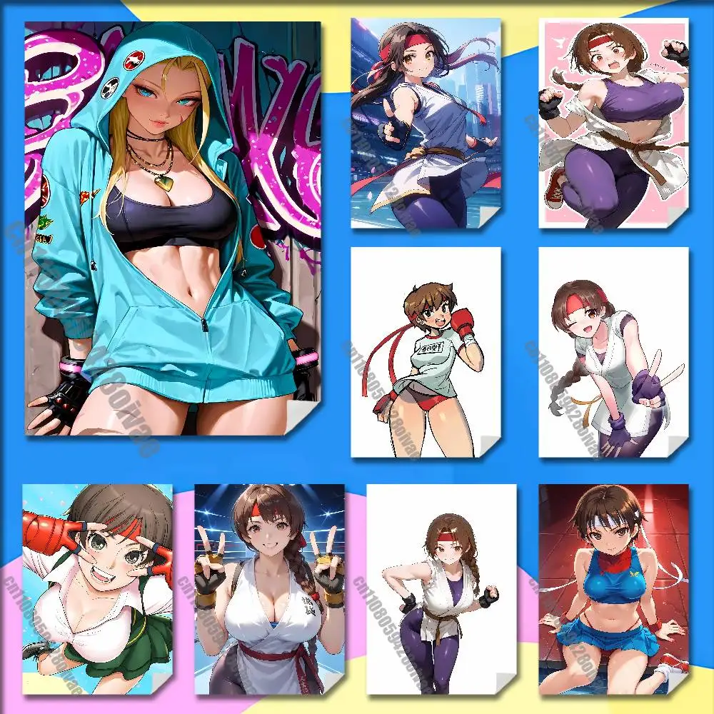 

Cammy Sakura Kasugano S-Street F-Fighter Poster Wall Murals For Offices 50x70cm Self-adhesive Decoration Sticker Playbill Cover