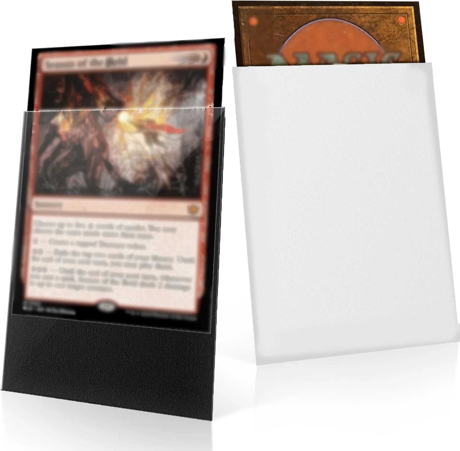 100 حزمة من حافظة البطاقات، أكمام بطاقات التداول المزدوجة غير اللامعة مع ظهر غير شفاف وحاجز ناعم، واقيات بطاقات مقاومة للتمزق لـ TCG