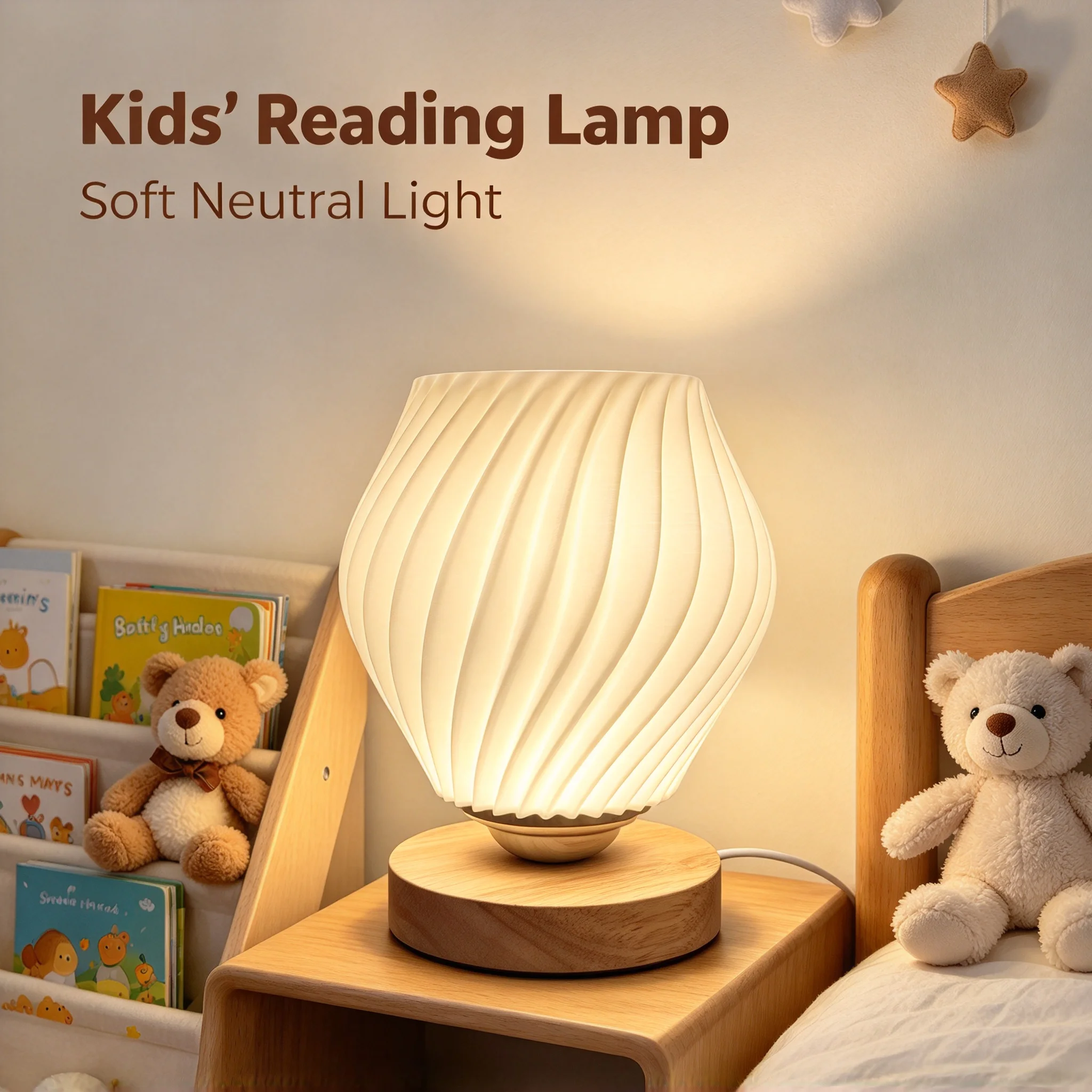 3D Printed Swirl LED Table Lamp Tri-color Eye-Caring Light for Bedroom Living Room Kids' Room Decorative Lighting