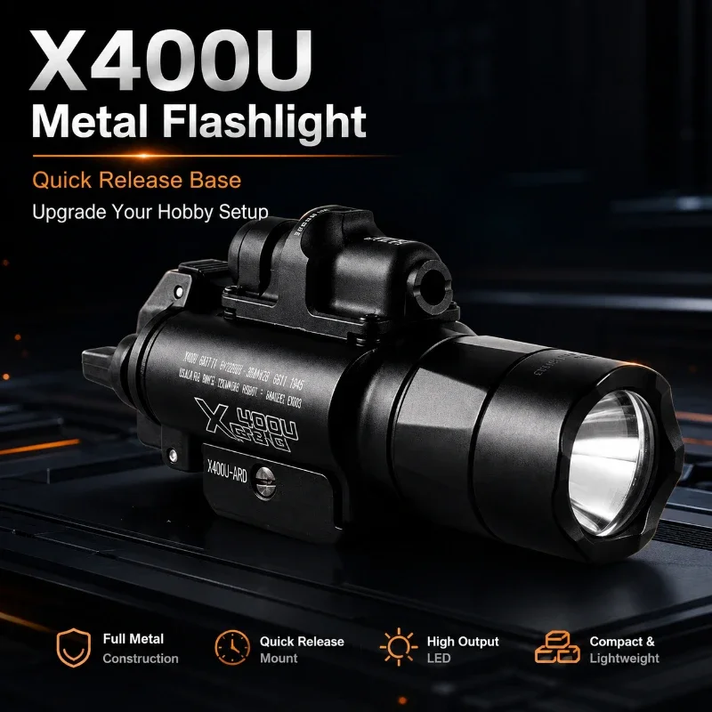 X400U Alloy Bright Flashlight Quick Release Under Mount Portable Light With Adjustable Alignment