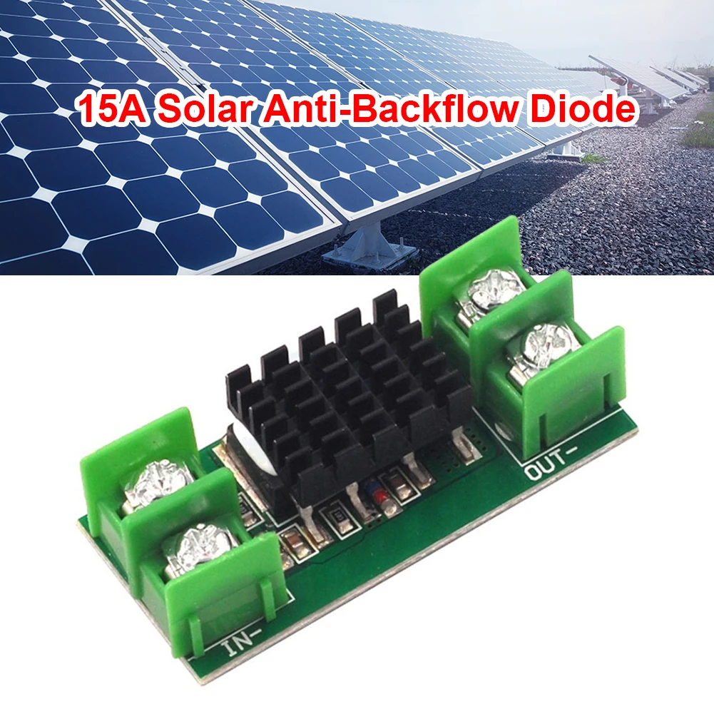 15A Solar Panel Irrigation Ideal Diode Board 5-60V DC Ultra-Low Pressure Board Heatsink Circuit Board with Heatsink