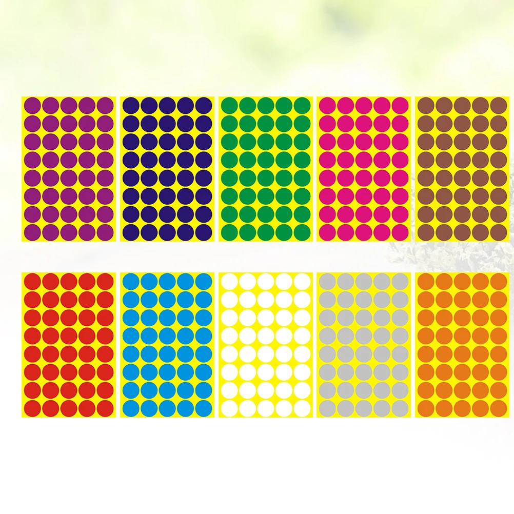 

30 Sheets Round Color Dot Stickers Circle Sticky Paper for Crafts Adhesive Labels
