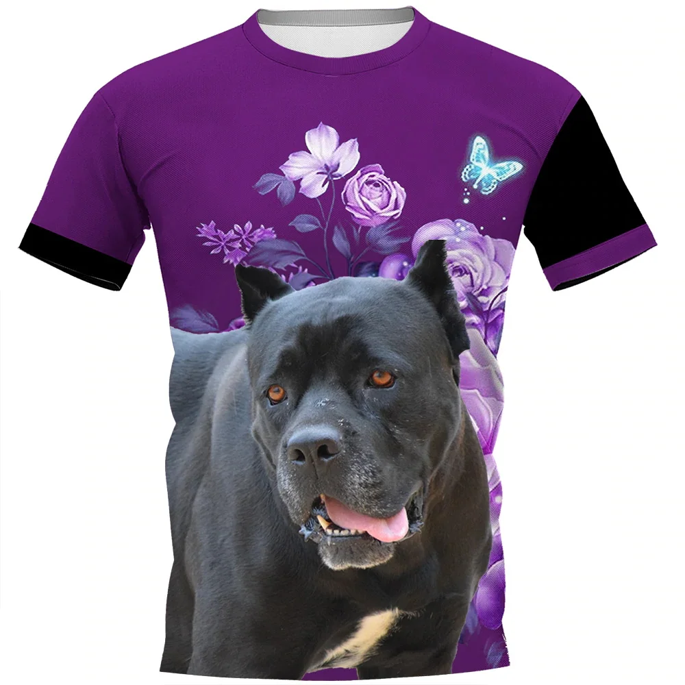 HX Fashion Cane Corso T-shirts Floral Animals Make Life Whole 3D Graphic T Shirts Casual Hip Hop Tees Harajuku Women Tops