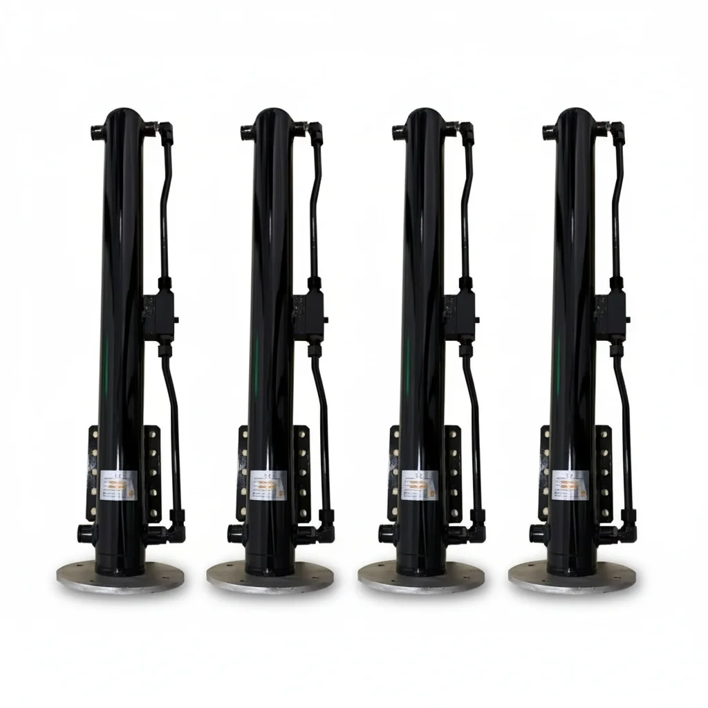 RV Hydraulic Leveling System, 20 Ton Double Acting Steel Telescopic Hydraulic Cylinder, 300-500mm Stroke, fit for RV Caravan